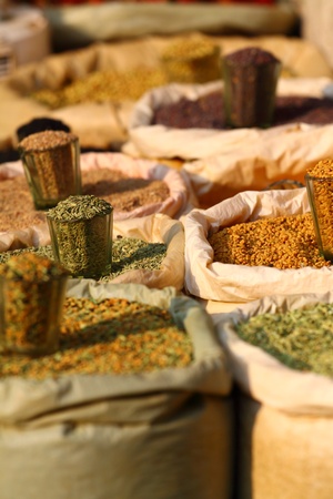 Traditional spices market in India.の写真素材