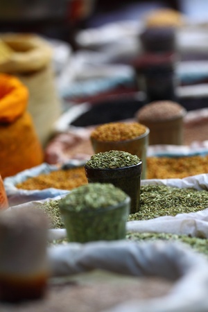 Traditional spices market in India. の写真素材