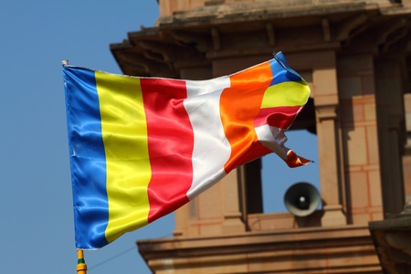 Beautiful towers of modern Mulagandhakuti Vihara temple, sarnathのeditorial素材