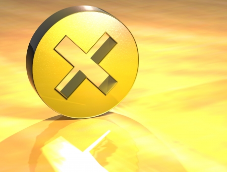 3D Danied Access Gold Sign over yellow backgroundの写真素材