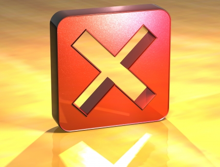 3D Danied Access Red Sign over yellow backgroundの写真素材