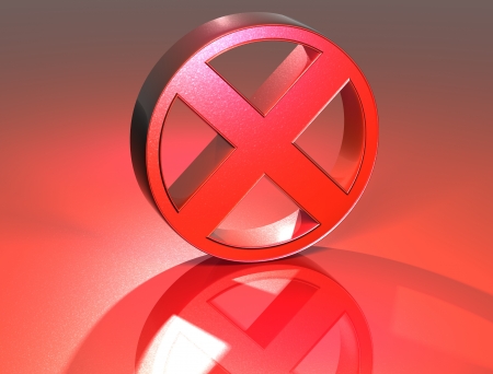3D Danied Access Red Sign over red backgroundの写真素材