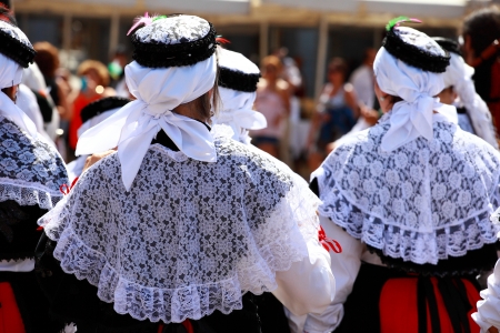 Traditional Spanish clothes in Madridの写真素材