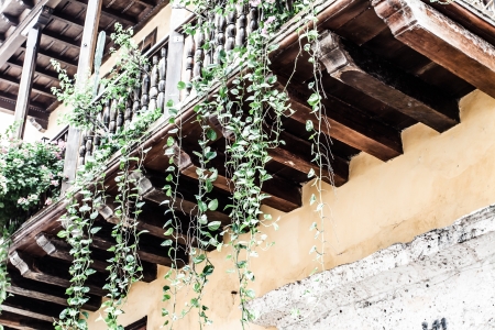 Spanish colonial house. Cartagena de Indias, Colombia's Caribbean Zone. ( HDR image )の写真素材