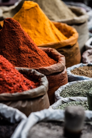 Traditional spices market in India. ( HDR image )の写真素材