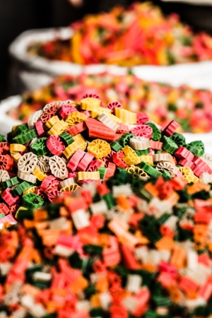 Different colored Pasta in local india market ( HDR image )の写真素材