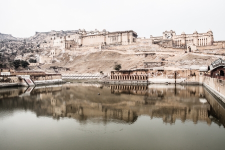 Beautiful Amber Fort near Jaipur city in India. Rajasthan ( HDR image )のeditorial素材