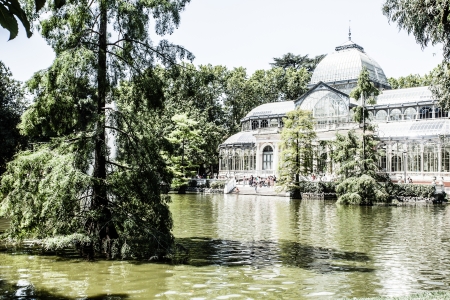 Madrid Palacio de Cristal in Retiro Park glass crystal palace Spain ( HDR image )のeditorial素材
