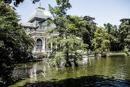 Madrid Palacio de Cristal in Retiro Park glass crystal palace Spain ( HDR image )のeditorial素材