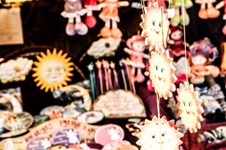 Traditional puppets made of wood. の写真素材