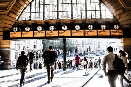 Flinders Street Station The entrance to Flinders Street Station. Australia, Melbourne.  のeditorial素材
