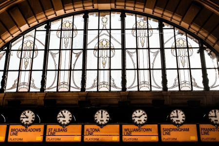 Flinders Street Station The entrance to Flinders Street Station. Australia, Melbourne.  のeditorial素材