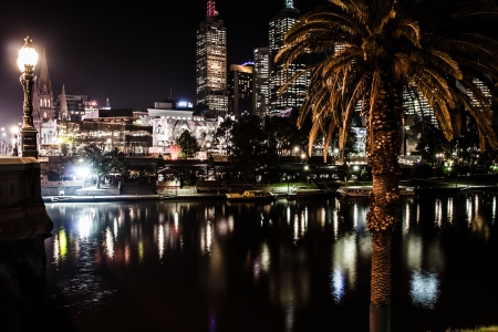 Melbourne at nightのeditorial素材