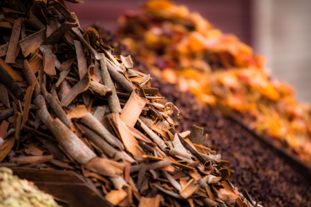 Variety of spices in local market in India ( HDR image )の写真素材