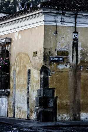 Typical architecture in Antigua Guatemalaの写真素材