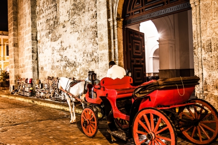 Cartagena de Indias at night, Colombiaの写真素材