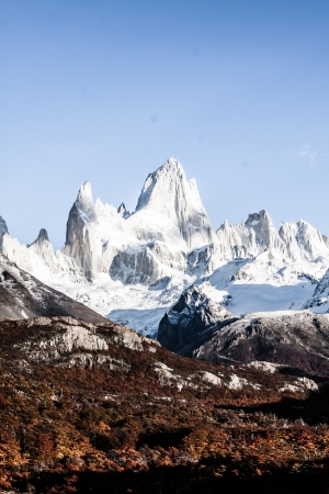 Nature landscape with Mt. Fitz Roy in Los Glaciares National Park, Patagonia, Argentina ( HDR image )の写真素材