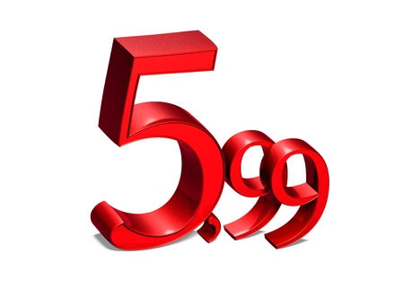 3D Red Special Price collection over white backgroundの写真素材