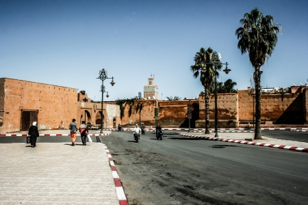 Traditional view on Marrakesh in Moroccoのeditorial素材