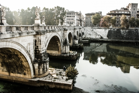 St Peters basilica and river Tibra in Rome, Italy の写真素材