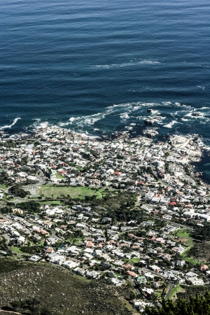 View of Table Mountain with city (Cape Town, South Africa) の写真素材