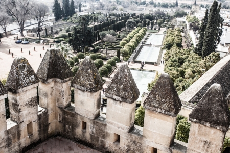 View of Alcazar and Cathedral Mosque of Cordoba, Spain の写真素材