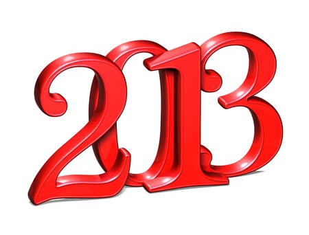 3D Year 2013 on white background の写真素材