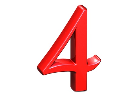 3D Set red number on white backgroundの写真素材