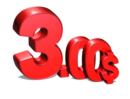 3D Red Special Price USD collection over white background の写真素材