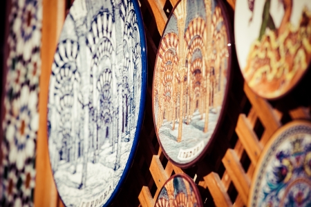Cordoba, Spain - outdoor detail, decorative hand painted Andalusian china の写真素材