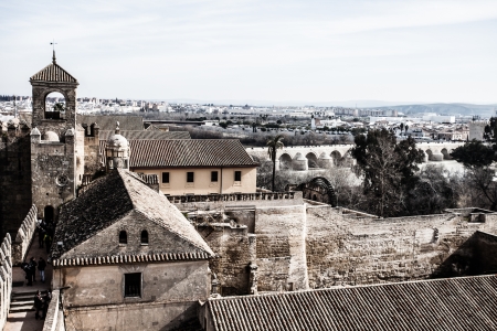 View of Alcazar and Cathedral Mosque of Cordoba, Spain のeditorial素材