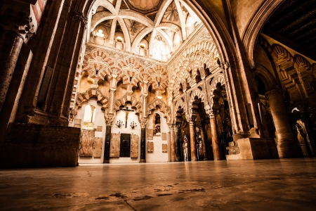 The Great Mosque or Mezquita famous interior in Cordoba, Spainのeditorial素材