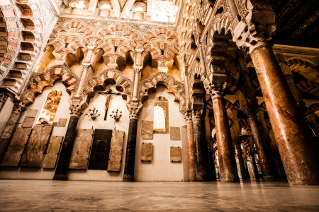 The Great Mosque or Mezquita famous interior in Cordoba, Spainのeditorial素材