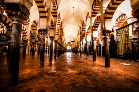 The Great Mosque or Mezquita famous interior in Cordoba, Spainのeditorial素材