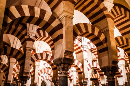 The Great Mosque or Mezquita famous interior in Cordoba, Spainのeditorial素材