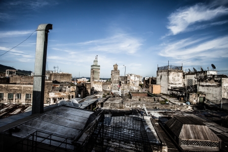 Fez general view as seen from the Marinid Tombs at Moroccoの写真素材