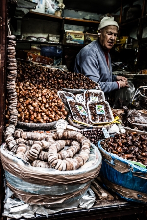 Small street in Fez medina (old town). Morocco. のeditorial素材