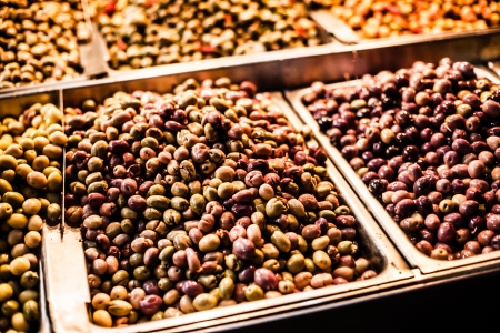 Colored Olives from Moroccan Market の写真素材