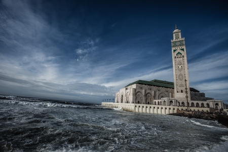 The Mosque of Hassan II in Casablanca, Africaの写真素材