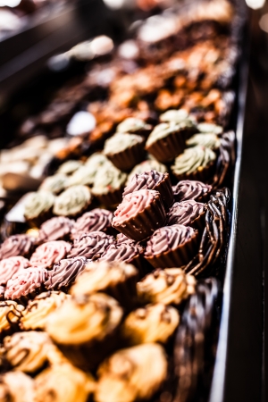 Famous sweet candy market in Barcelona, Spainの写真素材