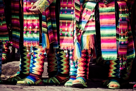 Peruvian dancers at the parade in Cusco.の写真素材