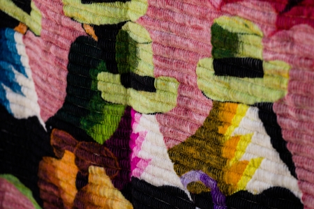 Colorful Fabric at market in Peru