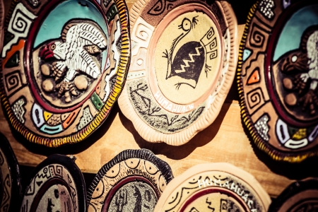 Souvenir masks from argentina, South America.の写真素材