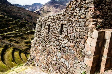 Peru, Pisac (Pisaq) - Inca ruins in the sacred valley in the Peruvian Andes の写真素材