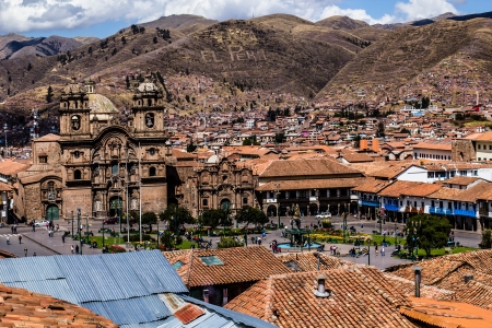 General view of the city of Cuzco, Peruの写真素材