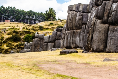 View of Sacsayhuaman wall, in Cuzco, Peru. の写真素材