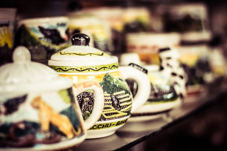 Ceramic in local market in Peru, South America.の写真素材
