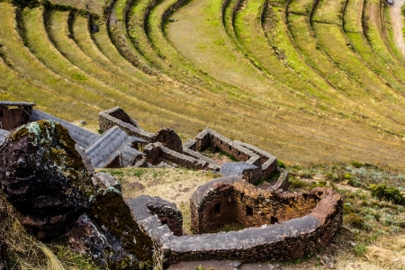 Peru, Pisac (Pisaq) - Inca ruins in the sacred valley in the Peruvian Andes の写真素材