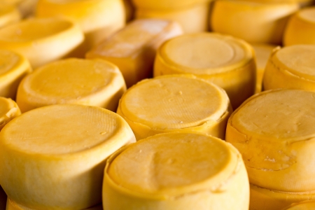 Pile of Peru cheese on the Cusco cheese market の写真素材