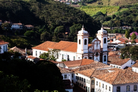 View of the city of Ouro Preto in Minas Gerais Brazil の写真素材